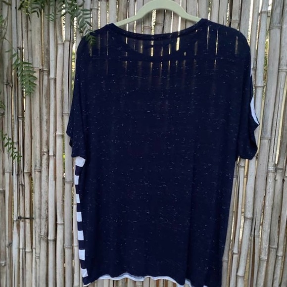 J BRAND ‣Striped Noli Cap Sleeve Semi-Sheer Tee M - Picture 7 of 7